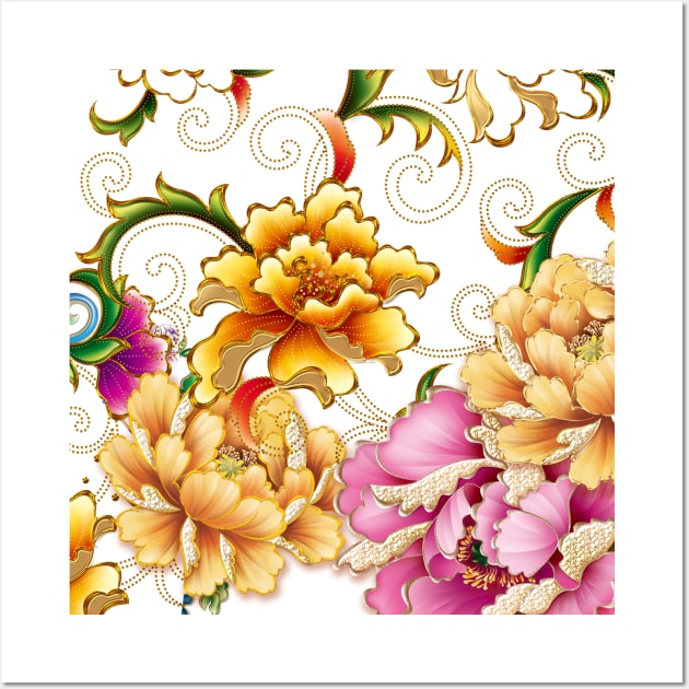 Chinese Flowering Vine Wall Art by designsbycreation